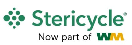 Stericycle in green with WM logo underneath smaller